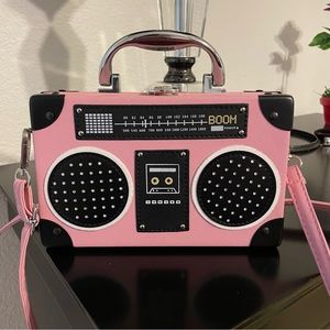Pink Boombox Radios Purse